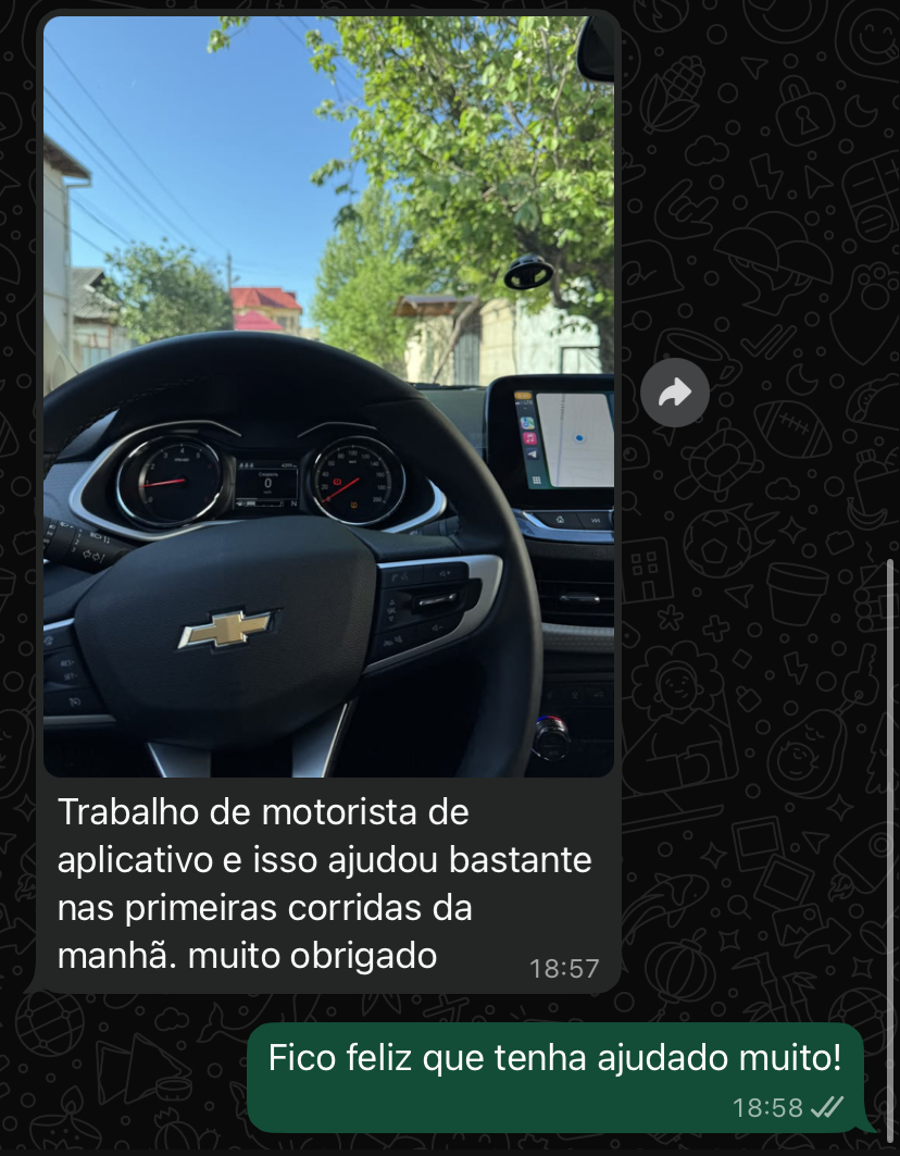 Depoimento real via WhatsApp
